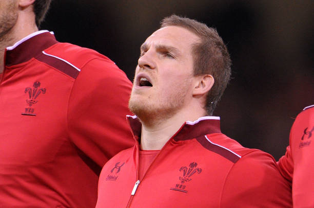 Wales' Gethin Jenkins sings the national anthem head of the RBS Six Nations match at the Millennium Stadium, Cardiff. (Photo by Tim Ireland/PA Images via Getty Images)