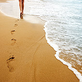 Free footsteps in the sand Stock Photo - FreeImages.com