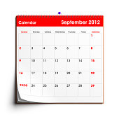 Wall Calendar September 2012