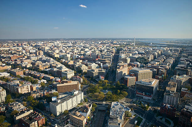 washington dc aerial photograph of the city with dupont circle picture