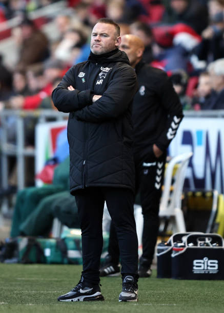 Wayne Rooney manager of Derby County during the Sky Bet Championship match between Bristol City and Derby County at Ashton Gate on December 4, 2021...