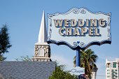 Wedding chapel sign in Las Vegas, Nevada