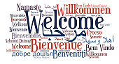 Welcome phrase in different languages