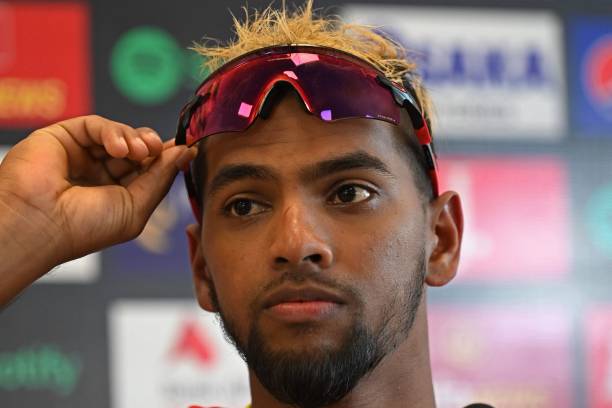 West Indies' captain Nicholas Pooran pauses during a press conference on the eve of their first one-day international cricket match against Pakistan...