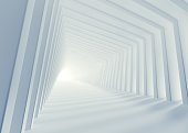 White architecture corridor 3d rendering