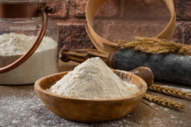 whole wheat flour - flour stock pictures, royalty-free photos & images