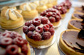 Window of desserts at a pastry shop