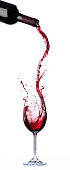 Wine In Motion And Splashing In Wineglass