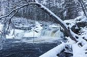 winter coated falls rochester nh along