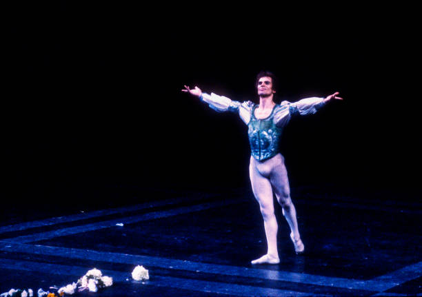 With La Scala Opera Ballet, Russian dancer and choreographer Rudolf Nureyev takes a bow after a performance of his `Romeo and Juliet` at the...