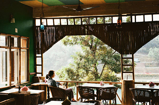 woman in cafe - rishikesh stock pictures, royalty-free photos & images