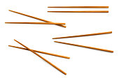 wooden chopsticks with clipping path included