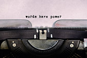 Words Have Power Text Type on Vintage Typewriter