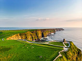 World famous Cliffs of Moher, one of the most popular tourist destinations in Ireland.