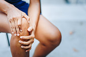young women knee ache, healthcare concept