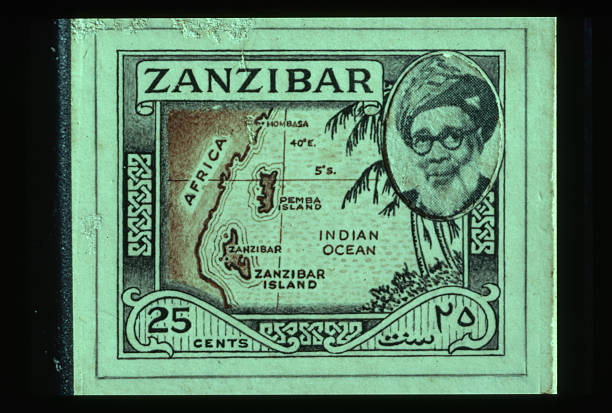 Zanzibar postal stamps from the time of the rule of Sultan Khalifa II