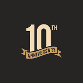 10th Years Anniversary Celebration Icon Vector Stock Illustration Design Template