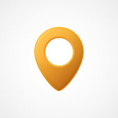 3d Map pointer icon. Map Markers
