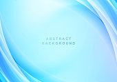 abstract blue flowing business wave background