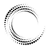 Abstract dotted vector background. Halftone effect. Spiral dotted background or icon