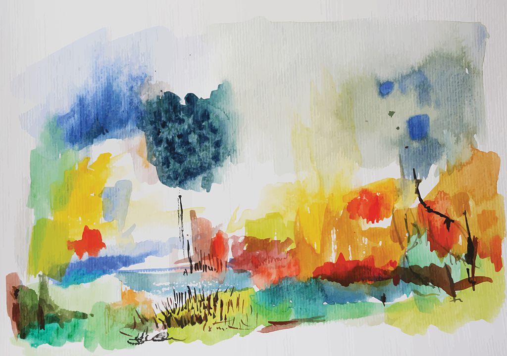 Abstract Hand Painted Watercolor