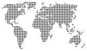 Abstract world map consisting of black dots / circles