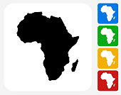 Africa Continent Icon Flat Graphic Design