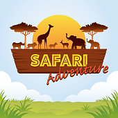 African Safari Adventure Sign