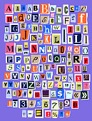 Alphabet collage ABC vector alphabetical font letter cutout of n