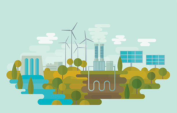 alternative clean energy - renewable energy stock illustrations