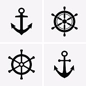 Anchors and Rudder Icons