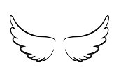 Angel wings icon - stock vector