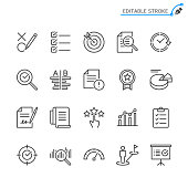Assessment line icons. Editable stroke. Pixel perfect.