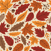 Autumn Leaves seamless pattern.