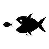 Big fish eat small fish icon