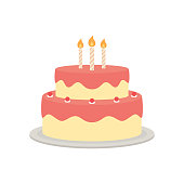 Birthday cake vector isolated illustration