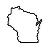 black outline Wisconsin map
