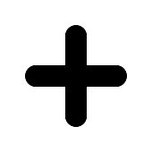 Black plus sign. Positive symbol