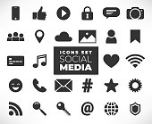 Black social media icons set