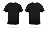 Blank Black T-Shirt Vector For Template