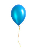 Blue Balloon with Yellow Ribbon