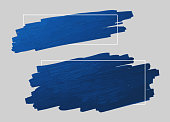 Blue brush stroke and line frame with copy space vector illustration