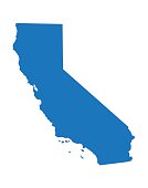 blue map of California