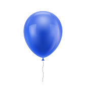Blue realistic balloon
