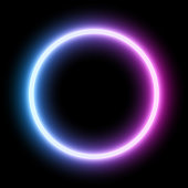 Blue - ultraviolet neon round frame