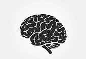brain icon, side view. mind, psychology and medical symbol