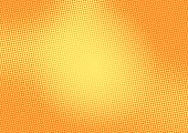 Bright yellow and orange pop art retro background with halftone in comic style, vector illustration eps10