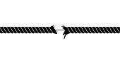 Broken rope vector design illustration isolated on white background
