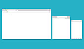 Browser Windows Empty Template Mockup Set. Vector