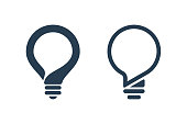 Bulb icons with speech bubble